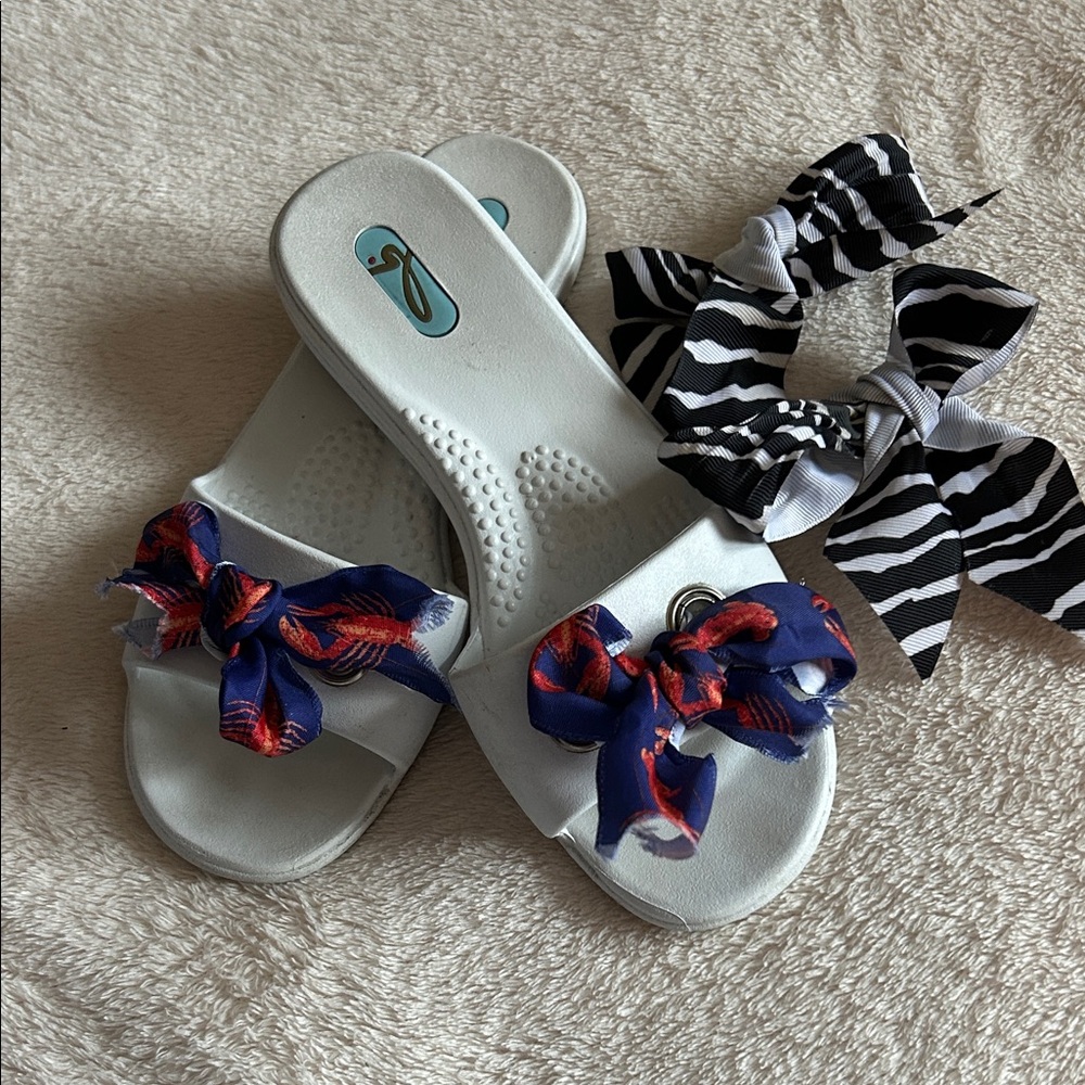 OkaB Slides with Lobster and Zebra Bow Sets